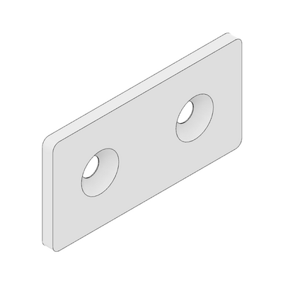 41-180-1SS MODULAR SOLUTIONS TIE PLATE 45MM X 90MM X 6MM<BR>FLUSH FLAT WITH STAINLESS STEEL HARDWARE